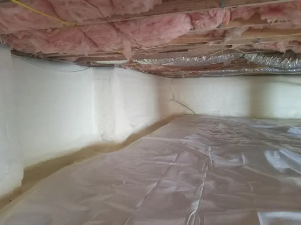 Crawl space encapsulation with closed-cell spray foam for Roof Waterproofing in Medford
